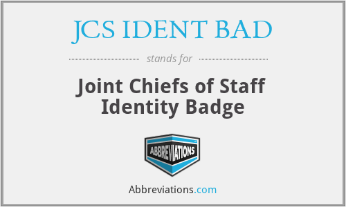 JCS IDENT BAD - Joint Chiefs of Staff Identity Badge